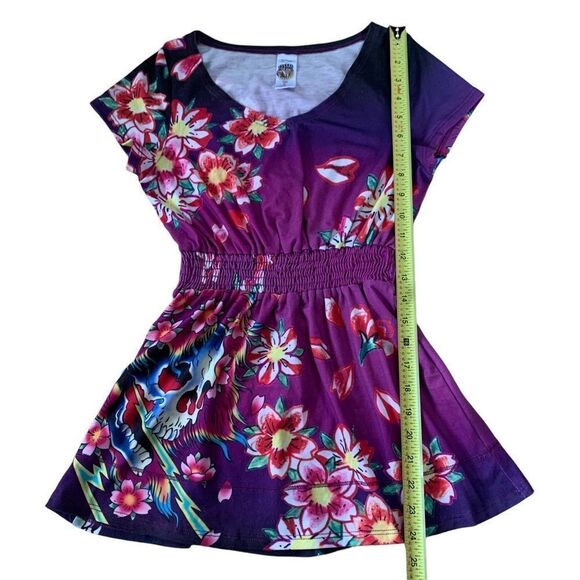 Purple Ed Hardy Blouse Size Small - Picture 8 of 8